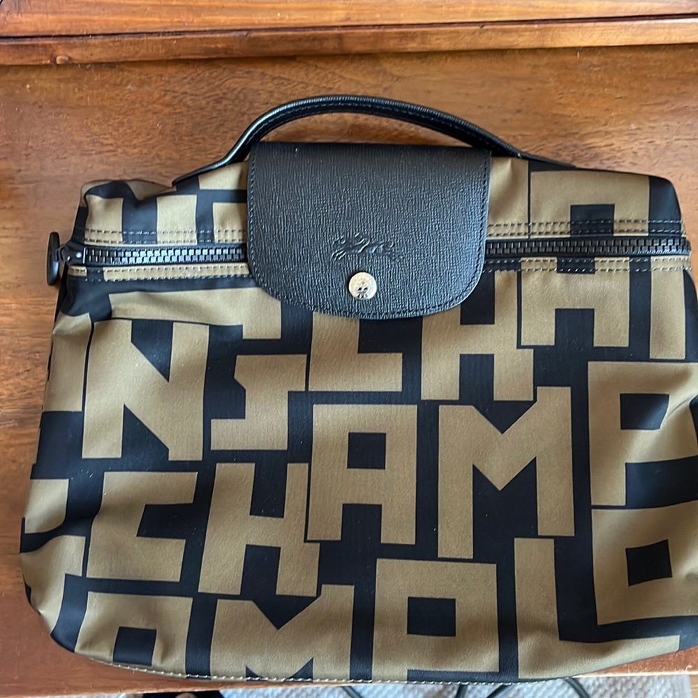 Longchamp pouch with top handle